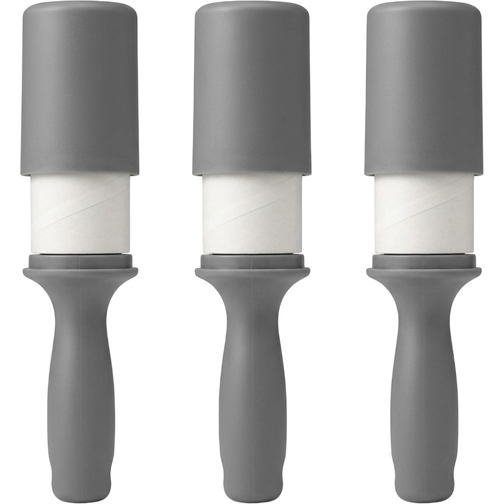 Crums Compact Travel Lint Roller Gray 3 Pack