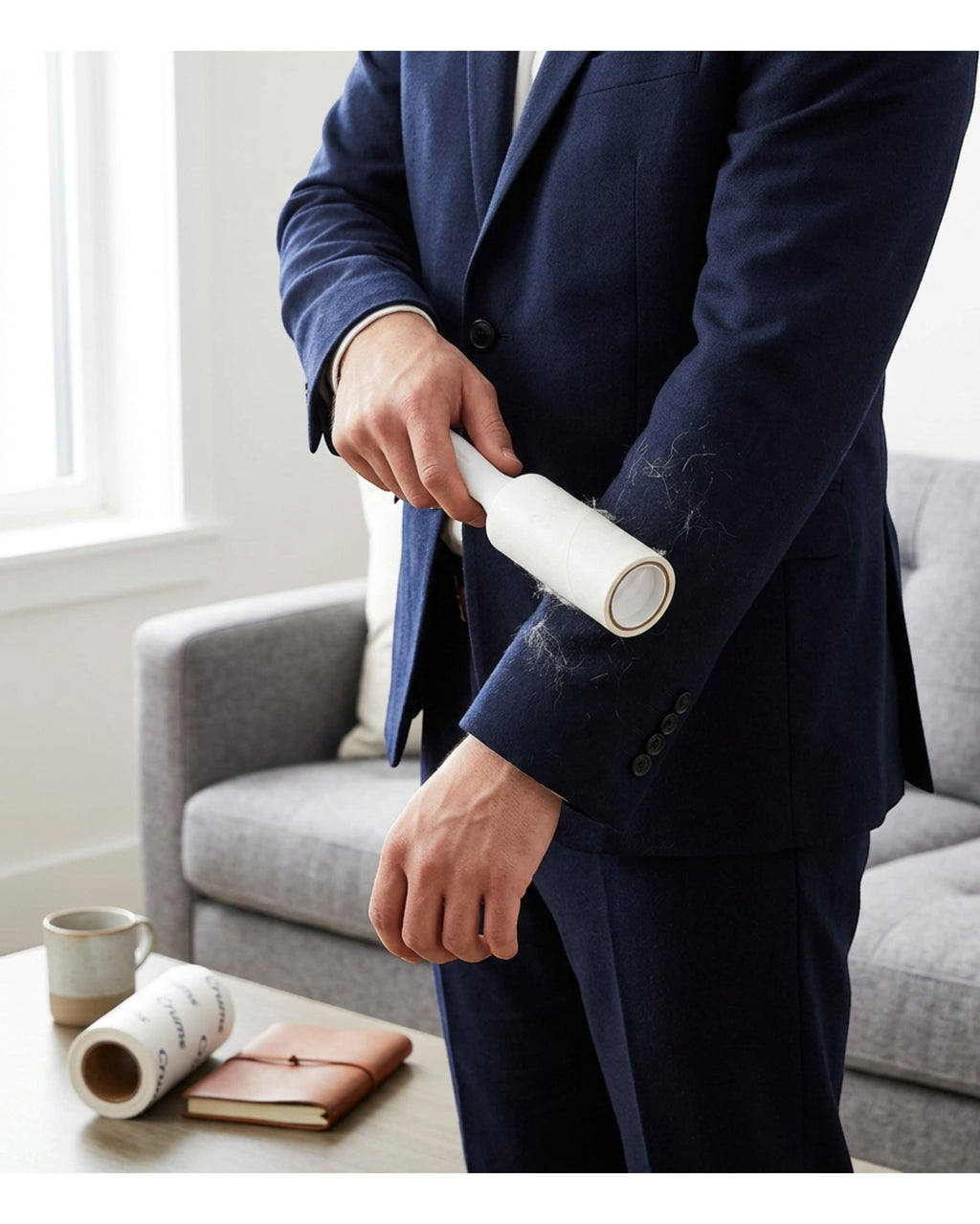 Crums Lint Roller White Handle 2 Refills 60 Sheets