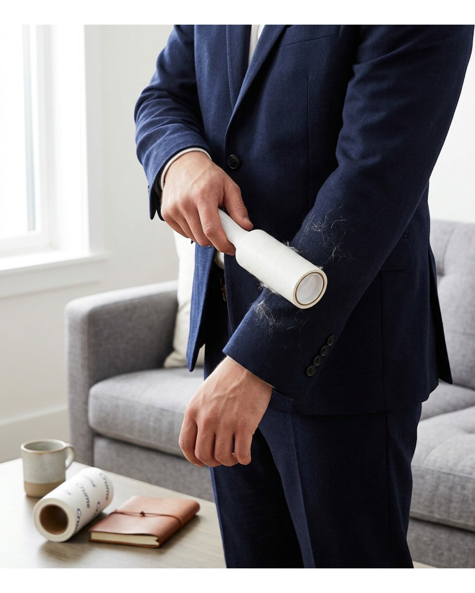 Crums Lint Roller White Handle 2 Refills 60 Sheets