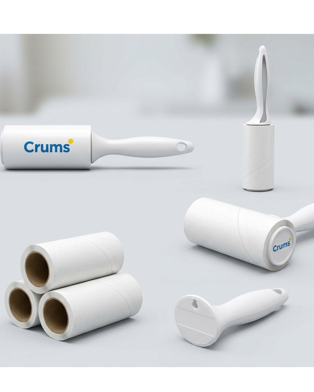 Crums Lint Roller With Refills White 4 Pack