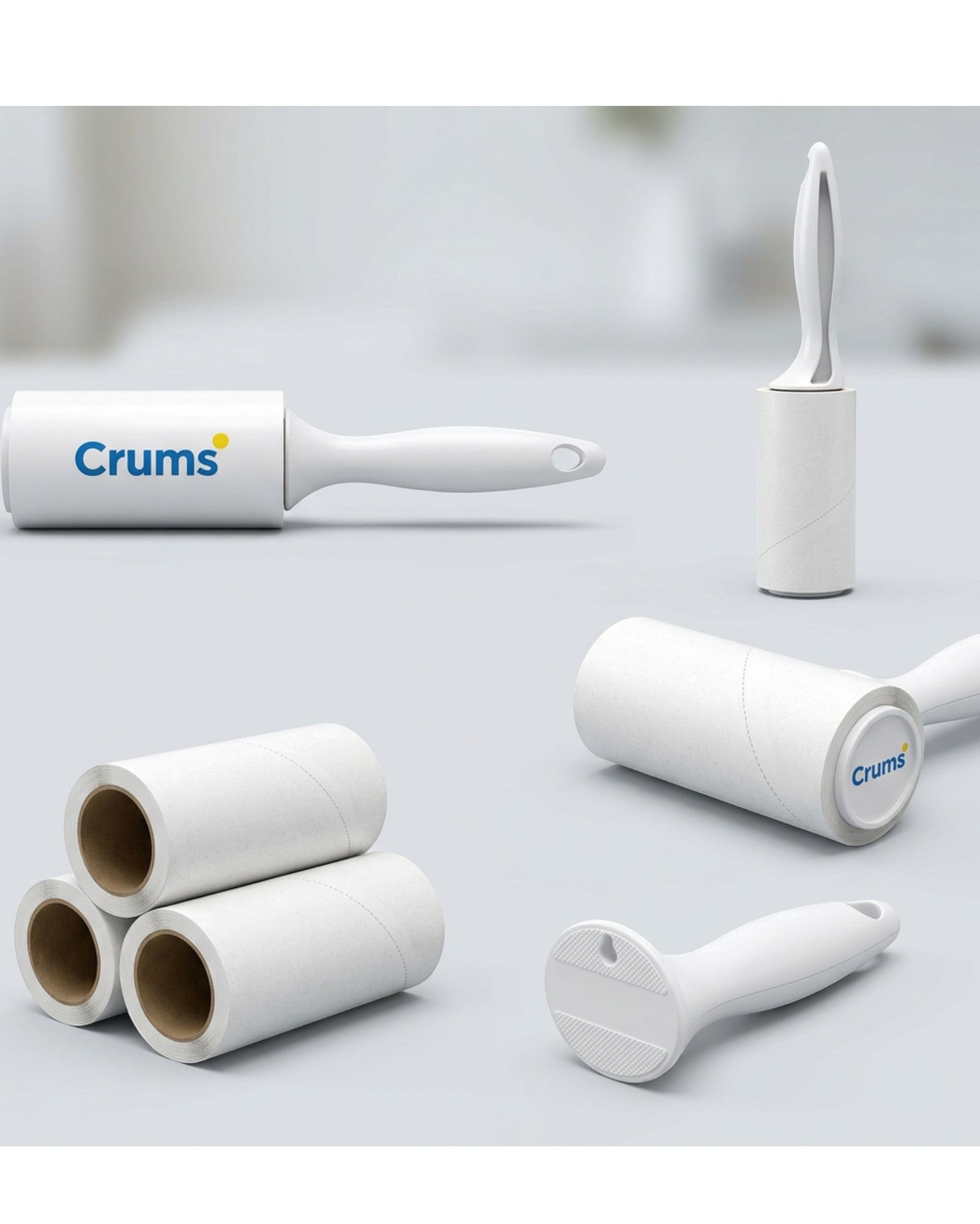 Crums Lint Roller With Refills White 4 Pack