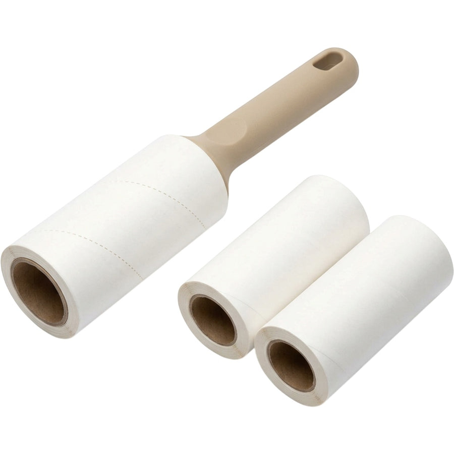 Crums Peeltrack Adhesive Lint Roller 4 in Oat 90 Sheets 2 Refills