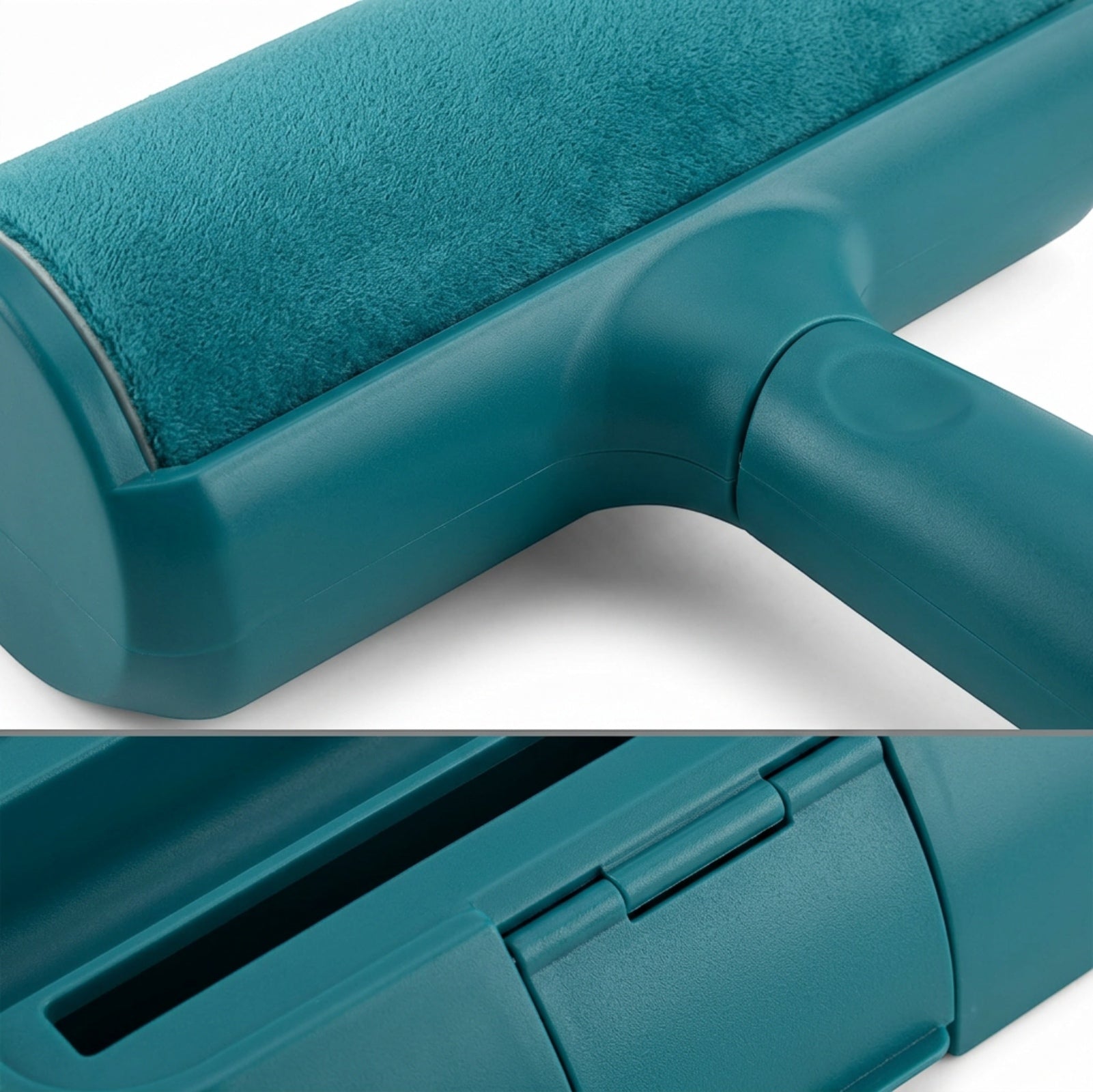 Crums Sweepdock Reusable Hair Remover Roller 7 in Teal with Base - Detail view